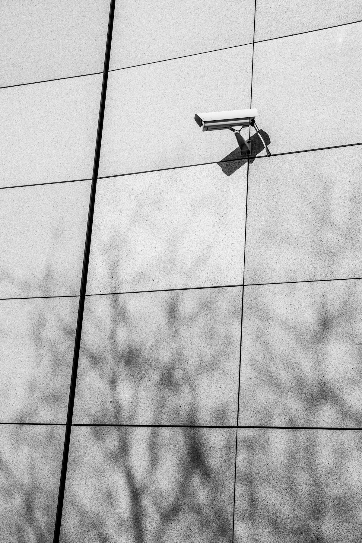 Commercial surveillance camera on a building exterior
